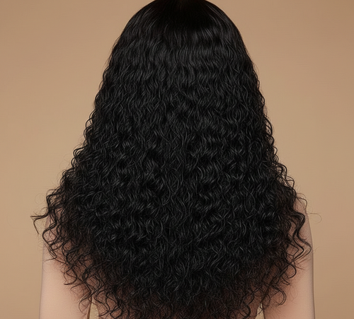 Brazilian Beach Wave 16" Black Wig – 100% Virgin Human Hair