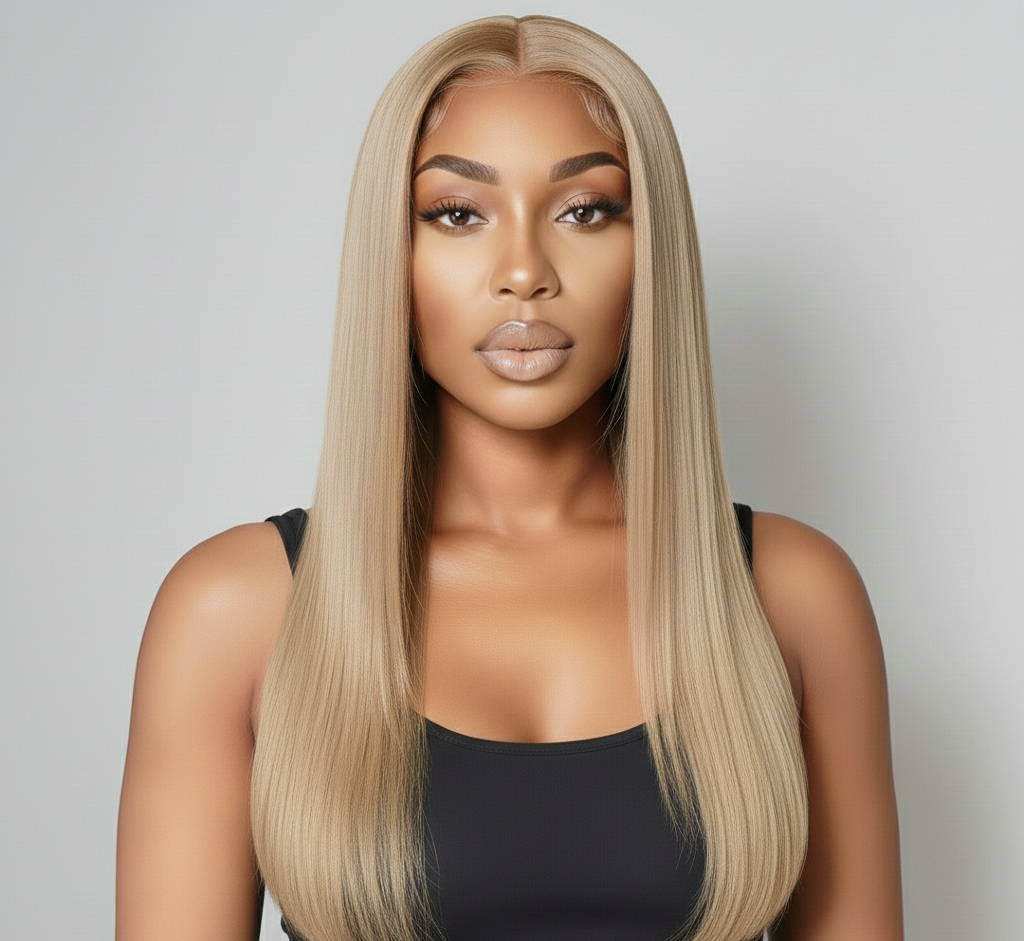 Brazilian Straight 24” Blonde Wig – 100% Virgin Human Hair – Glueless