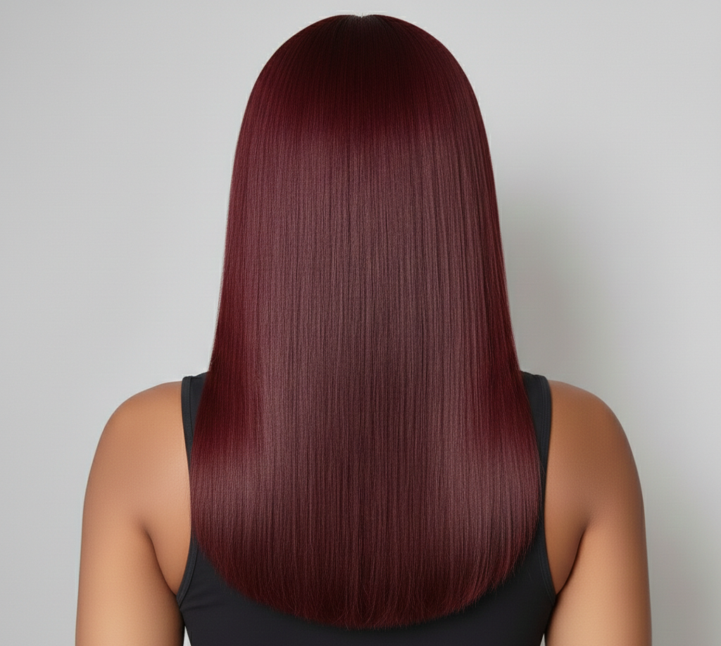 Brazilian Curly 16” Burgundy Wig – 100% Virgin Human Hair