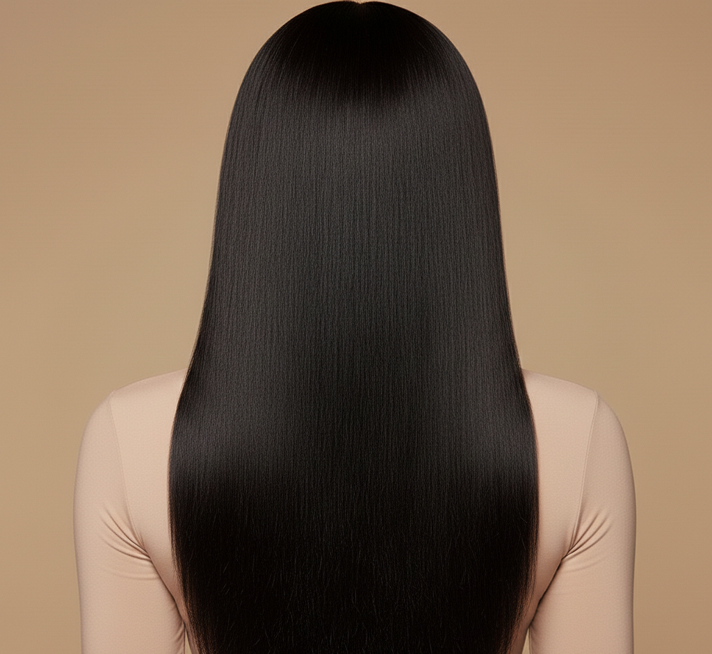 Brazilian Straight 24” Black Wig – 100% Virgin Human Hair - Glueless